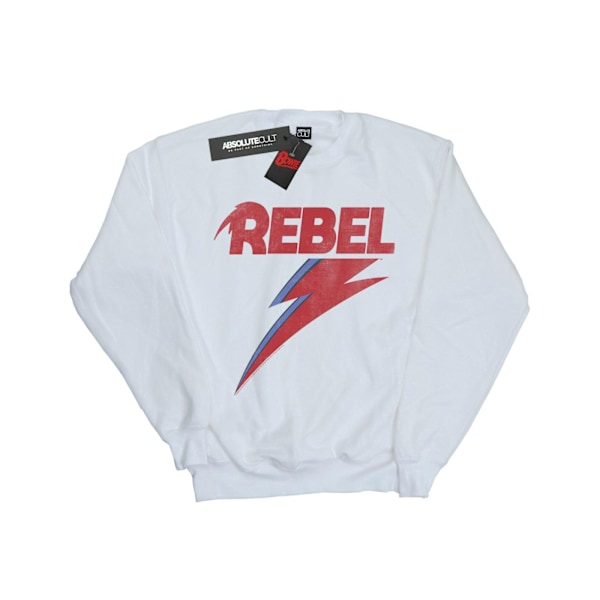 David Bowie Girls Distressed Rebel Sweatshirt 12-13 år Vit White 12-13 Years