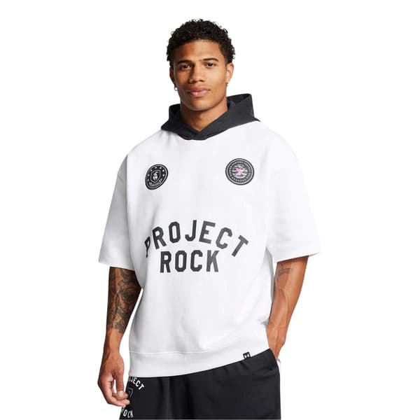 Under Armour Herr Project Rock Relaxed Fit Hoodie S Vit White S