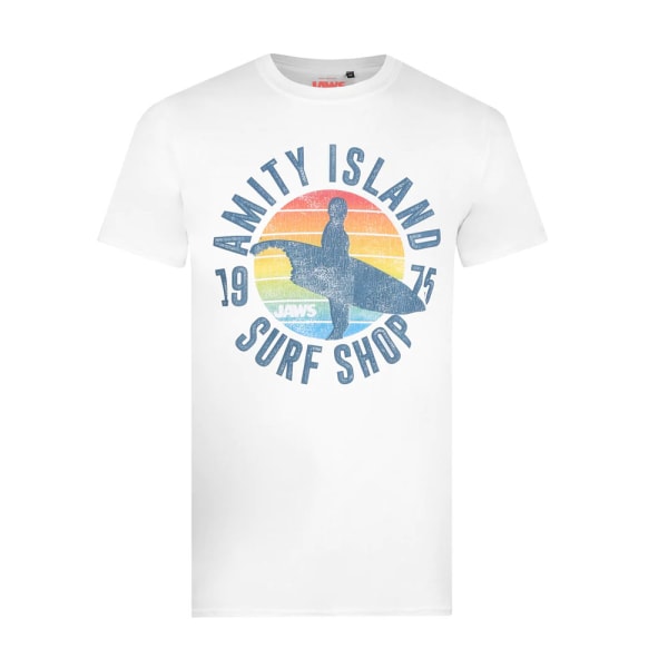 Jaws Mens Amity Surf Shop T-Shirt M Vit White M