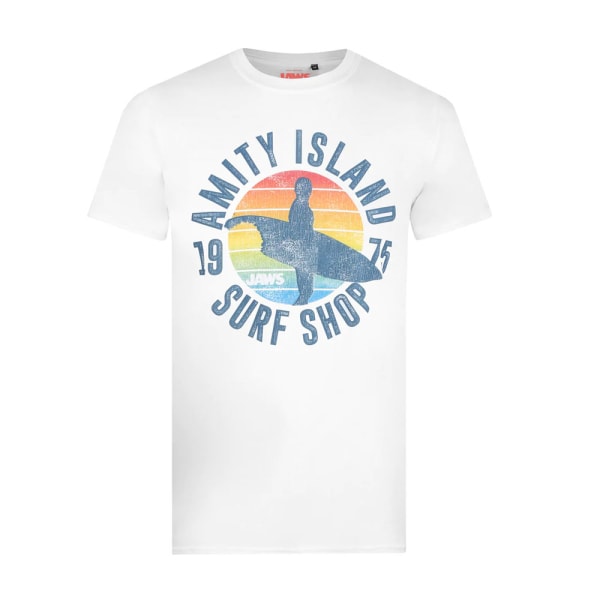 Jaws Mens Amity Surf Shop T-Shirt XXL Vit White XXL
