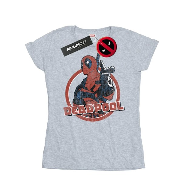 Marvel Dam/Kvinnor Deadpool Gun Finger Bomull T-Shirt XXL Spo Sports Grey XXL