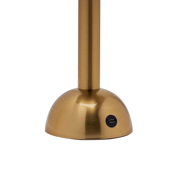 Hestia Vit USB LED Bordslampa med Touchfunktion och Bronsfärgad Bas, One Size Gold One Size