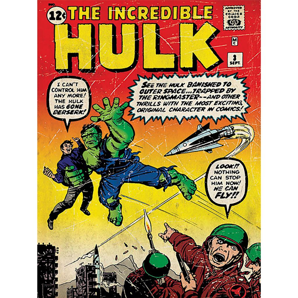 Hulk Flygande Canvas Tavla 80cm x 60cm Flerfärgad Multicoloured 80cm x 60cm