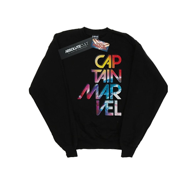 Marvel Girls Captain Marvel Galactic Text Sweatshirt 12-13 år Black 12-13 Years