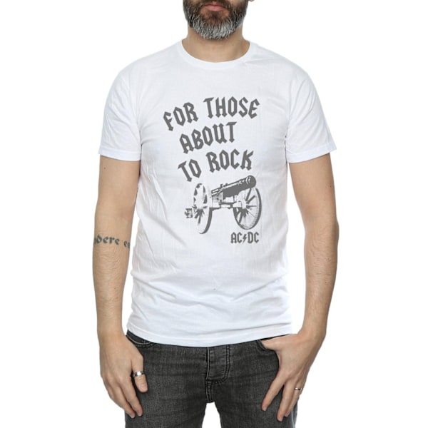 AC/DC Herr För Dem Som Ska Rocka Kanon T-shirt 3XL Vit White 3XL