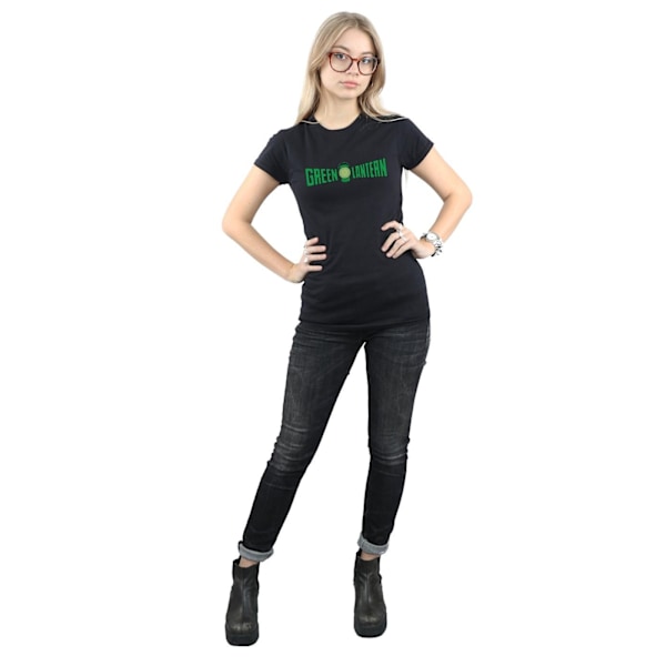 DC Comics Dam/Kvinnor Green Lantern Text Logo Bomull T-shirt Black M