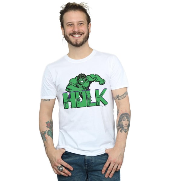 Marvel Mens Hulk Pixelated T-Shirt S Vit White S