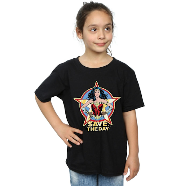 DC Comics Girls Wonder Woman 84 Stjärndesign Bomull T-shirt 5-6 Black 5-6 Years