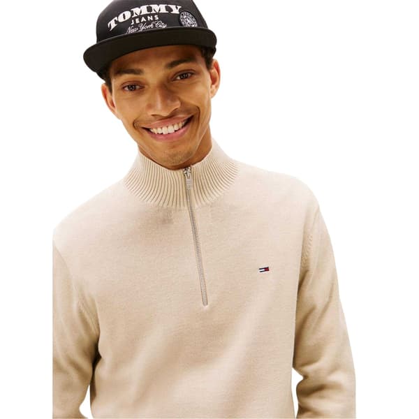 Tommy Jeans Herr Essential Quarter Zip Sweatshirt S Sand Sand S