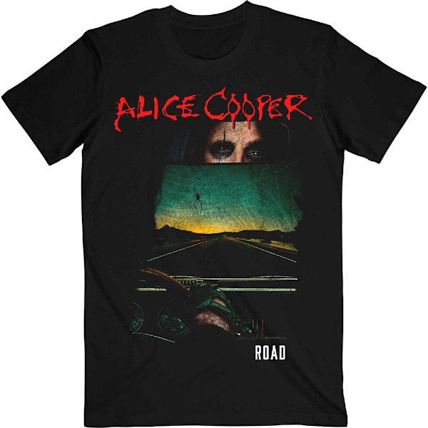 Alice Cooper Unisex Vuxen Road Track List Bomull Baktryck T-S Black M