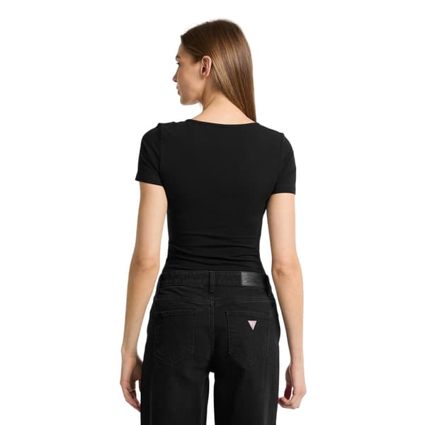 Guess Dam/Kvinnor Text Bodysuit 10 UK Jet Black Jet Black 10 UK