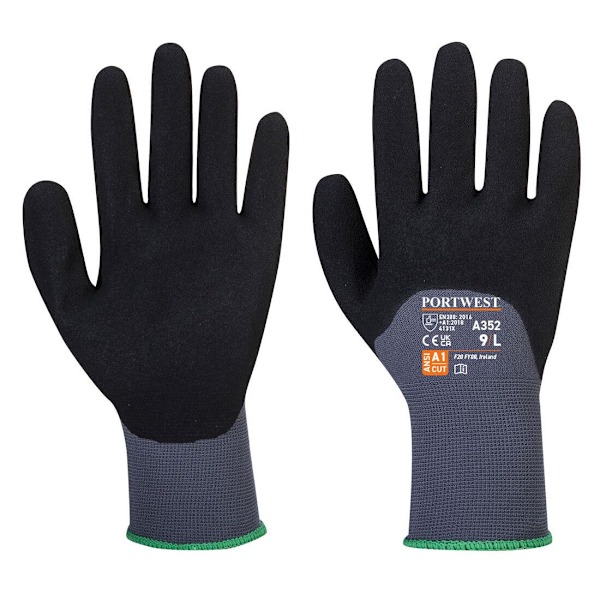 Portwest Unisex Adult A352 DermiFlex Ultra Grip Handskar L Grå/Svart Grey/Black L