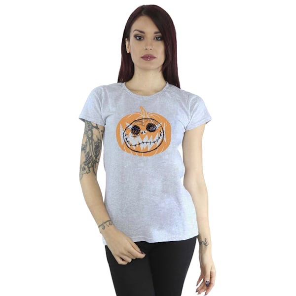 Nightmare Before Christmas Dam T-shirt med Jack Skellington Pumpa Sports Grey M