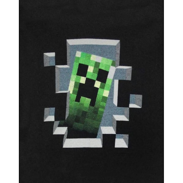 Minecraft Boys Inside Creeper Hoodie 3-4 år Svart Black 3-4 Years