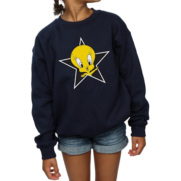 Looney Tunes Girls Tweety Pie Star Sweatshirt 12-13 år Marinblå Navy Blue 12-13 Years
