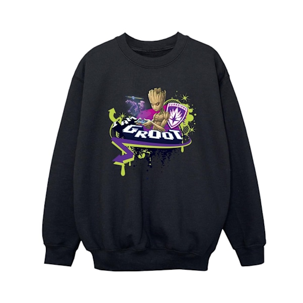 Marvel Boys Guardians Of The Galaxy Groot Gaming Holo Sweatshirt Black 3-4 Years