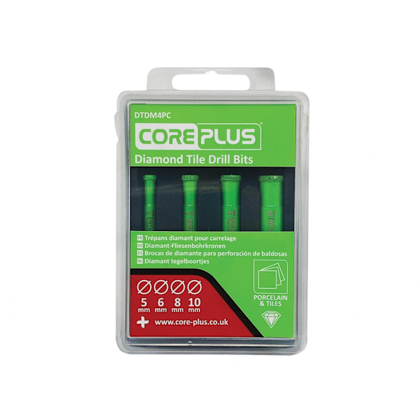 Coreplus Diamant Kakelborrsats, 4 Delar Flerfärgad Multi Colour Set, 4 Piece