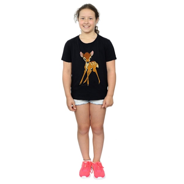 Bambi Girls Classic Cotton T-Shirt 5-6 år Svart Black 5-6 Years