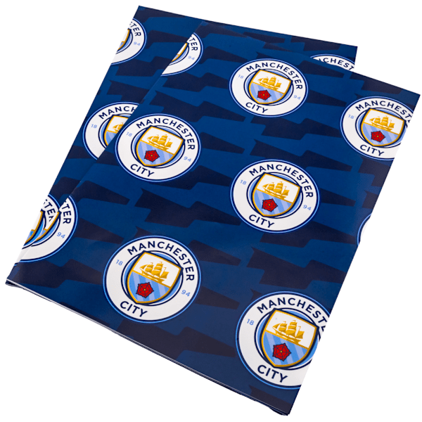 Manchester City FC Crest Presentpapper (2-pack) One Size Sky Blue/Gold/Red One Size
