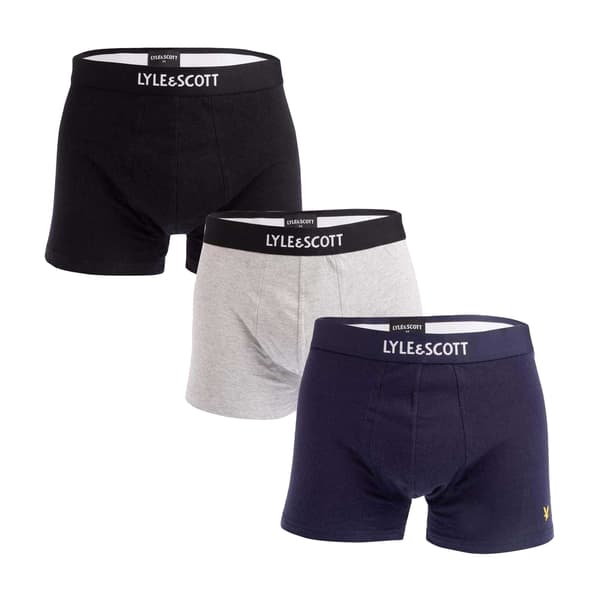 Lyle & Scott Herr Devon Boxershorts (3-pack) XL Svart/Grå Black/Grey XL