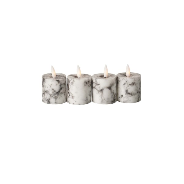 Hill Interiors Luxe Collection Elektriskt ljus med marmoreffekt (P White/Black 5cm x 5cm x 5cm