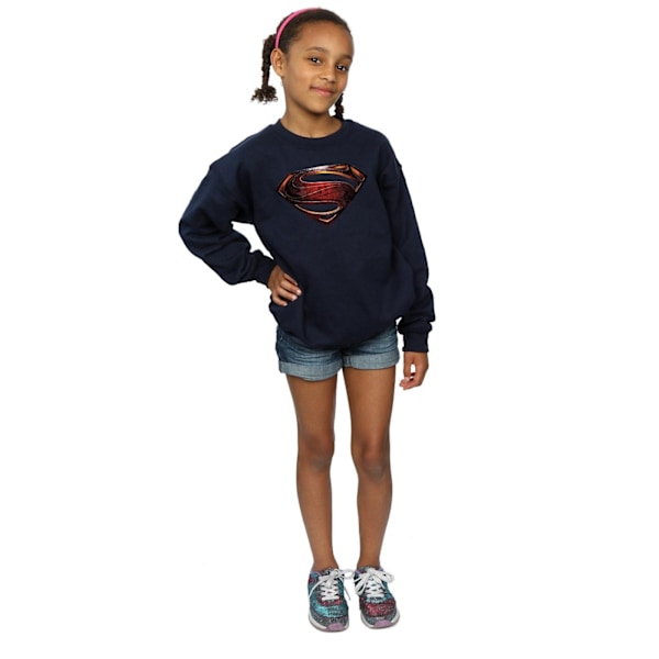 DC Comics Girls Justice League Movie Superman Emblem Sweatshirt Navy Blue 7-8 Years