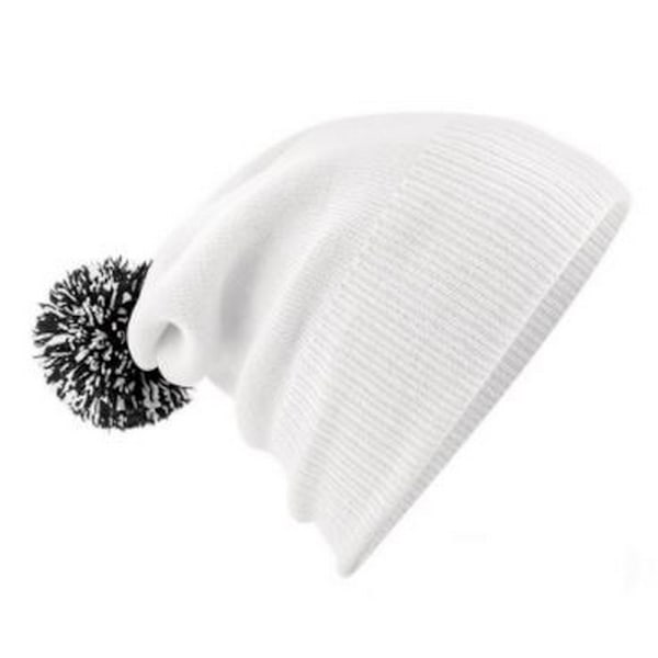 Beechfield Unisex Snowstar Beanie i en storlek, vit/svart White/Black One Size