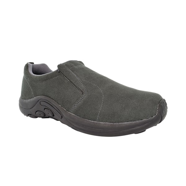 PDQ Vuxen Unisex Äkta Mocka Ryno Slip-On Casual Tränare 10 UK Grey 10 UK