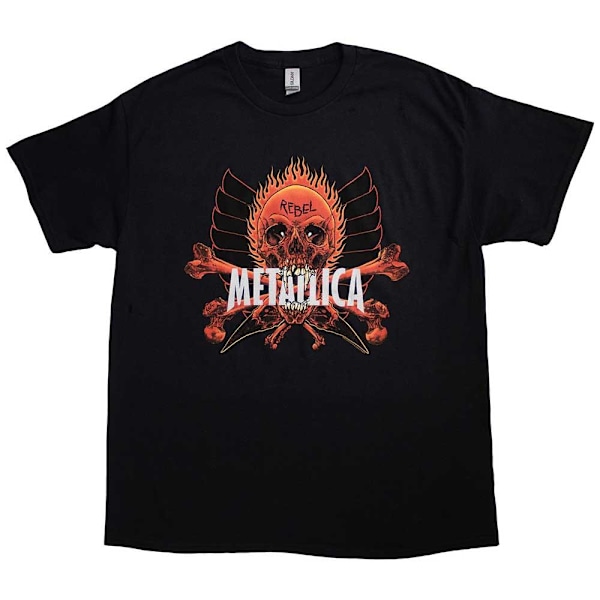 Metallica Unisex Rebel T-Shirt S Svart Black S