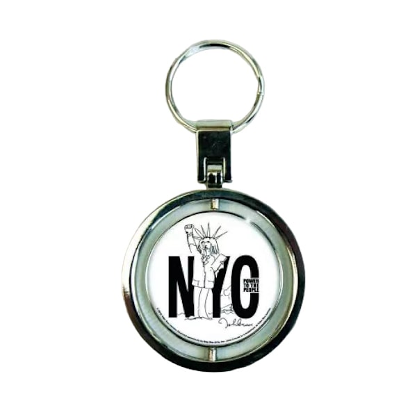 John Lennon NYC Power To The People Spinner Nyckelring En Storlek Bl Black/White One Size