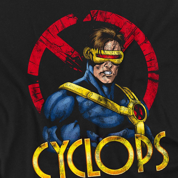 Marvel Unisex Vuxen X-Men Cyclops Logotyp T-Shirt L Svart Black L
