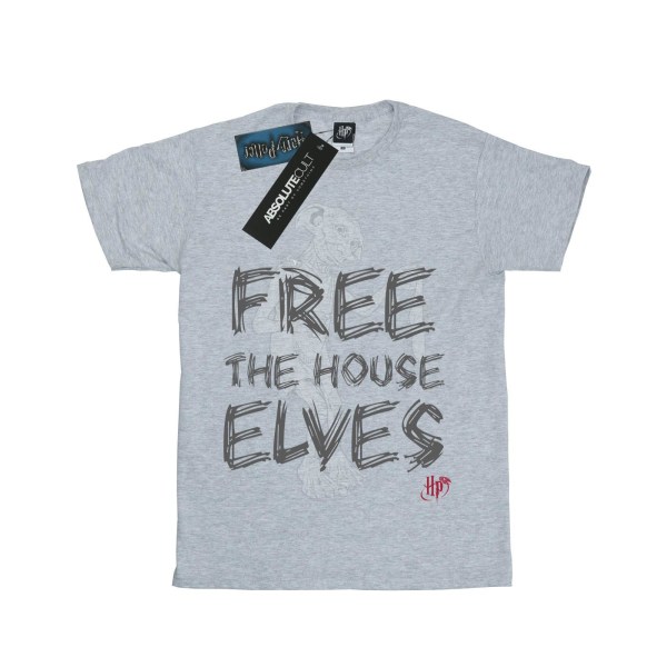 Harry Potter flickor Dobby The House Elves bomull T-shirt 5- Sports Grey 5-6 Years