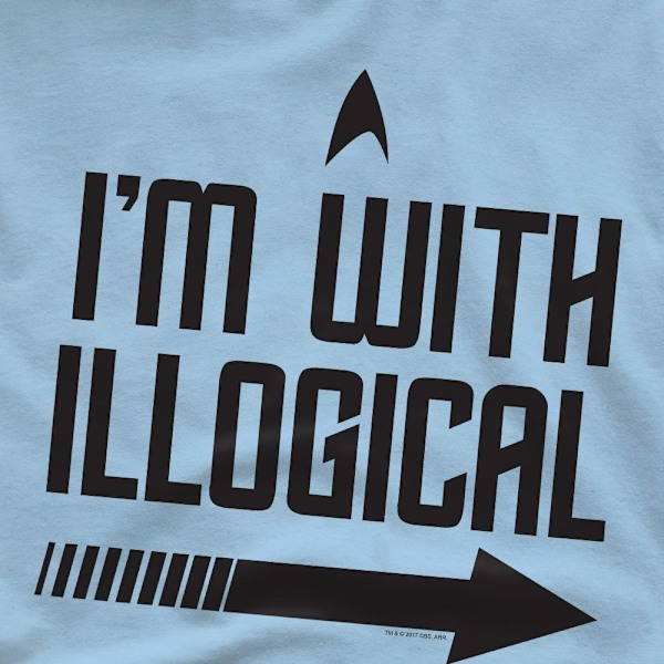 Star Trek Herr T-Shirt Med Illogisk Text XL Ljusblå Light Blue XL