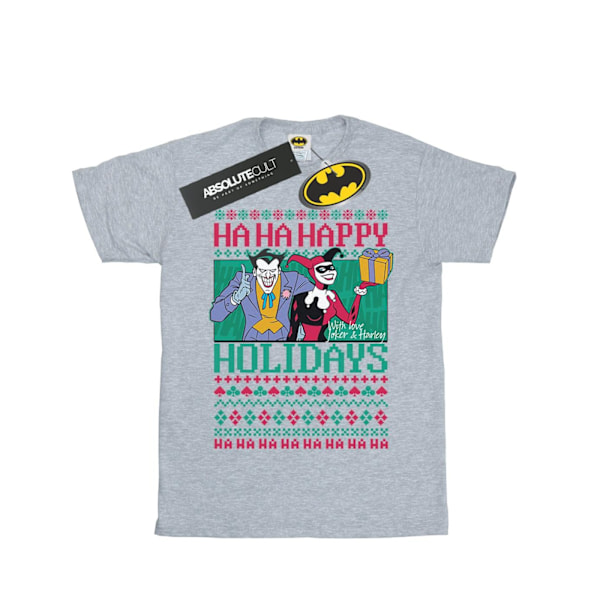 DC Comics Boys Joker And Harley Quinn Ha Ha Happy Holidays T-Sh Sports Grey 12-13 Years