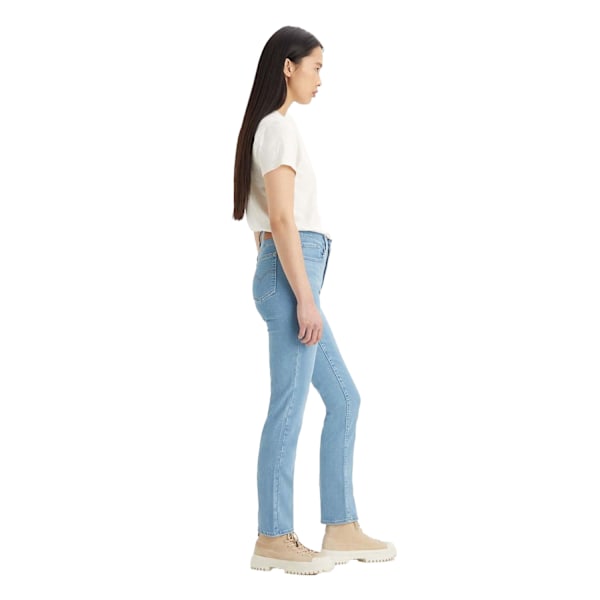 Levis Dam/Dam 724 Rio Fate Läderlapp Rak Ben Hög Denim 30R
