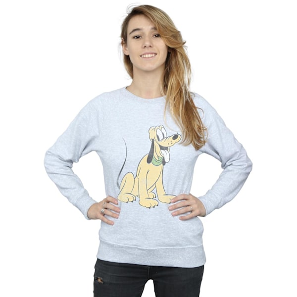Disney Dam/Kvinnor Pluto Sittande Sweatshirt XXL Heather Grey Heather Grey XXL