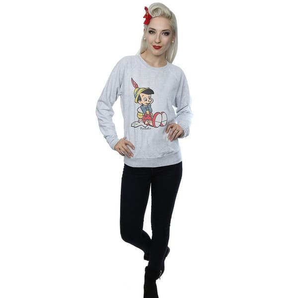 Pinocchio Dam Klassisk Heather Sweatshirt L Heather Grå Heather Grey L