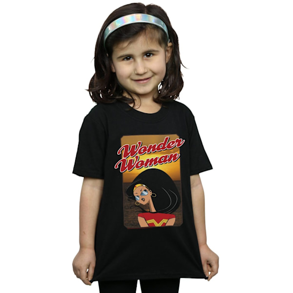 DC Comics Girls Wonder Woman Sunset Bomull T-shirt 12-13 år Black 12-13 Years