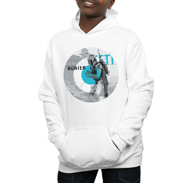 Star Wars Boys Boba Fett Bounty Hunter Circle Hoodie 12-13 år White 12-13 Years