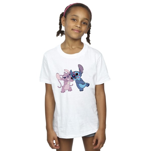 Disney Girls Lilo & Stitch Kisses Bomull T-shirt 3-4 år Vit White 3-4 Years