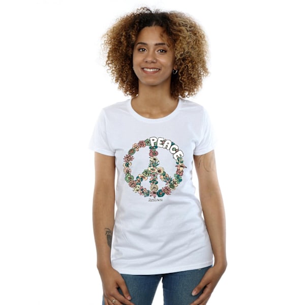 Woodstock Womens/Ladies Floral Peace Bomull T-shirt L Vit White L