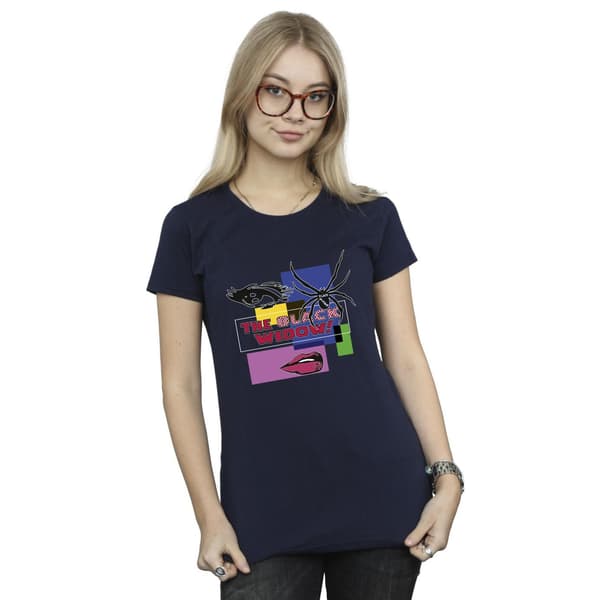 Marvel Dam/Dam Black Widow Pop Art T-shirt i bomull L Marinblå Navy Blue L
