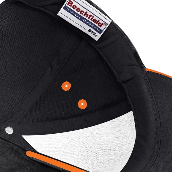 Beechfield 5 Panel Sandwich Peak Baseball Cap One Size Svart/Orange Black/Orange One Size
