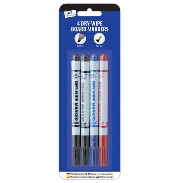 Just Stationery Dry-Erase Marker (Pack med 4) One Size Multicolo Multicoloured One Size