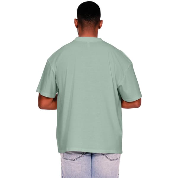 Casual Classics herrringad bomull T-shirt med förlängd halsringning Sage L
