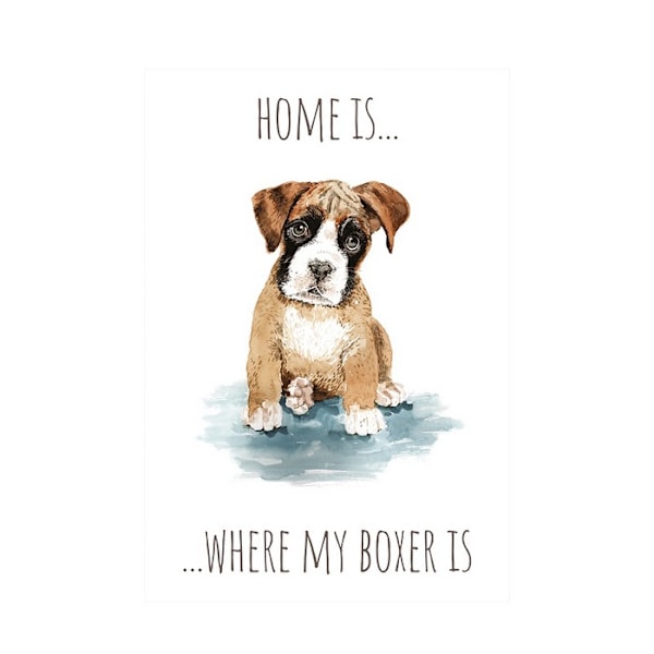 Louise Nisbet Boxer Print 40cm x 30cm Brun/Svart/Grå Brown/Black/Grey 40cm x 30cm