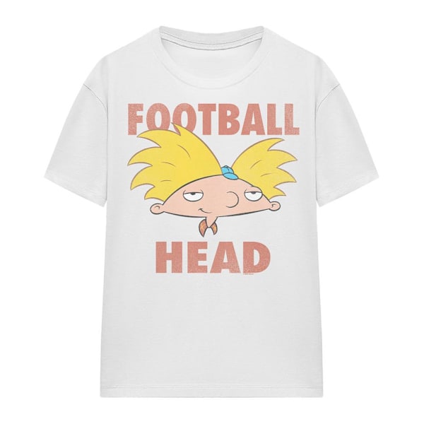 Hey Arnold! Unisex Vuxen Football Head T-Shirt L Vit White L