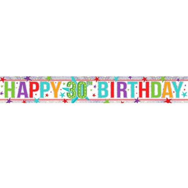 Amscan Holographic Folie Banner Grattis på 3:e födelsedagen Flerfärgad Multicoloured Happy 3rd Birthday