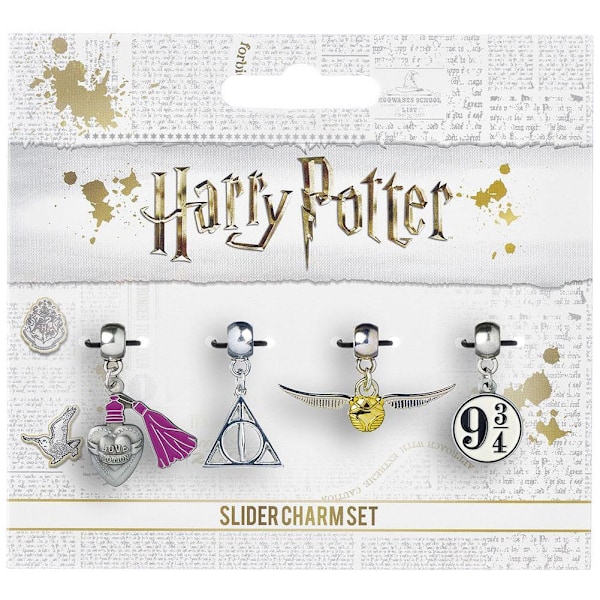 Harry Potter Silver Plated Charms (Set med 4) One Size Silver Silver One Size