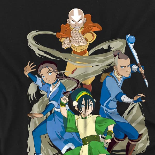 Avatar: The Last Airbender Herr Team Avatar Elements T-Shirt S Black S